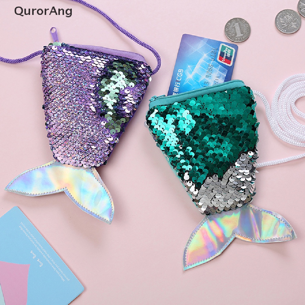 Ví Đựng Tiền Xu Đính Kim Sa Hình Đuôi Nàng Tiên Cá Cho Bé Gái