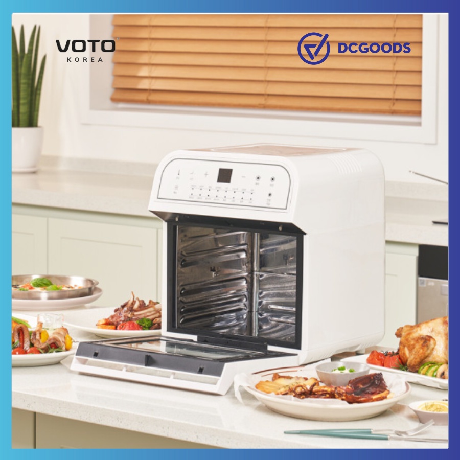 Lò nướng 3 trong 1 kết hợp Voto Cook Air Rotisserie Airfryer 10L màu trắng CA-R10L