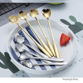 Muỗng Cà Phê Bằng Thép Không Gỉ Hình Hoa