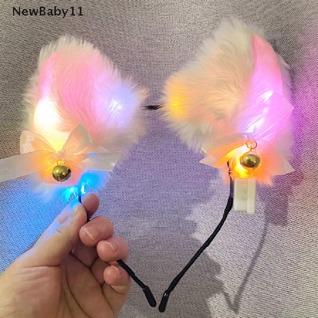 Cài Tóc Hình Tai Cáo Dễ Thương Có Đèn Dùng Hóa Trang Tiệc Halloween Cho Bé Gái