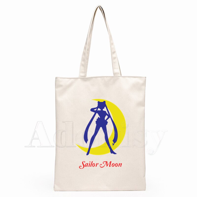 Sailor Moon Túi Xách Canvas Cỡ Lớn In Hình Thủy Thủ Mặt Trăng Phong Cách Harajuku Cho Nữ