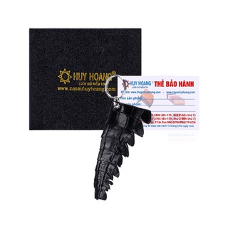Móc khóa Huy Hoàng da cá sấu gai đuôi màu đen-XH8214