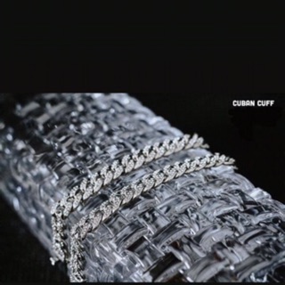 [ Có Sẵn ]Lắc Tay Cuban Hợp Kim Đính Đá Cá Tính HipHop