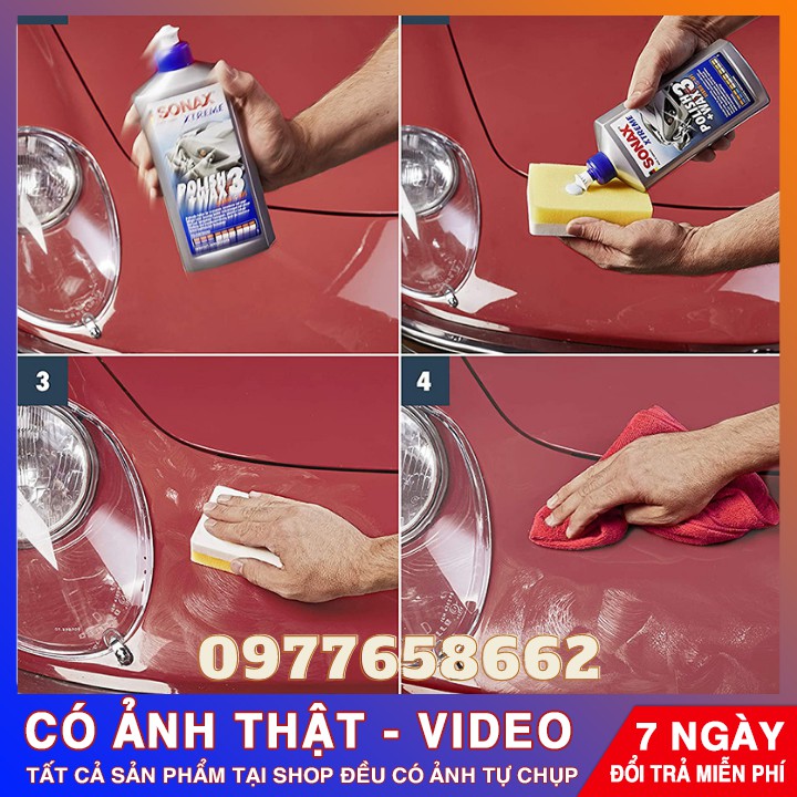 Dung Dịch Xóa Vết Xước ⚡ 𝑭𝑹𝑬𝑬 𝑺𝑯𝑰𝑷⚡Đánh Bóng Bảo Vệ Sơn Xe,Tạo Hiệu Ứng NANO... Sonax Xtreme Polish Wax 3 250ml