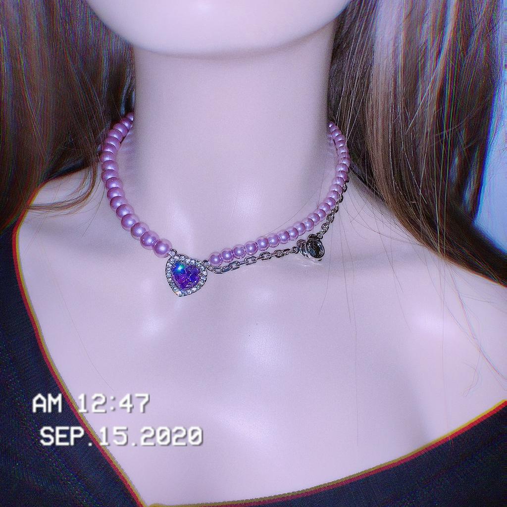 Dây Chuyền Ngọc Trai Tím Thiết Kế Đơn Giản Thời Trang 22679