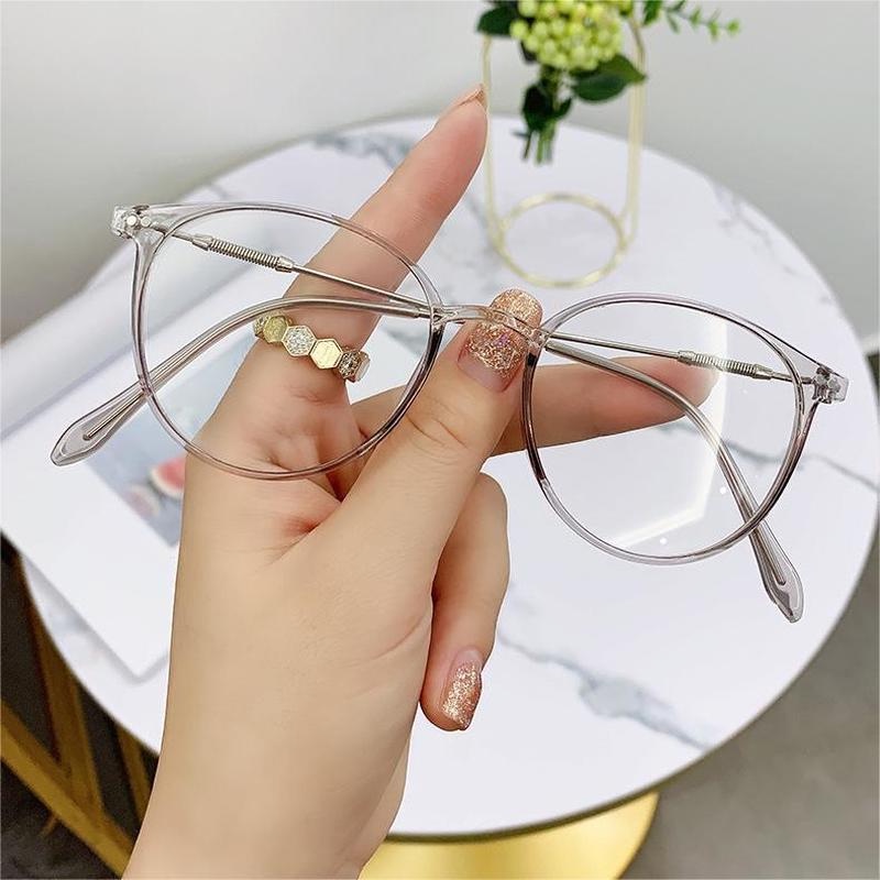 (AIMURUSI) COD Mắt Kính Chống Ánh Sáng Xanh Hình Oval Thời Trang Hàn Quốc Cổ Điển Cho Nam Nữ