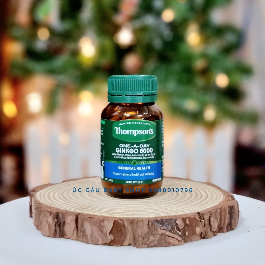 Viên uống bổ não Thompson's Ginkgo 6000mg 60 viên của Úc
