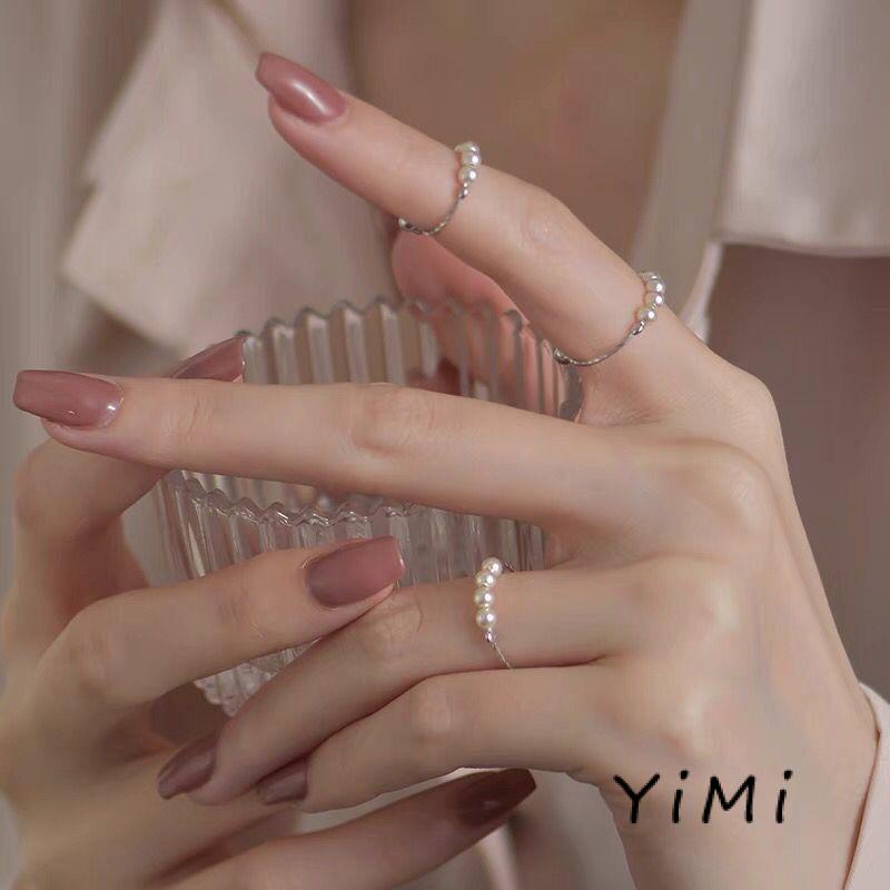 Nhẫn Hở Đính Ngọc Trai Đơn Giản Thời Trang