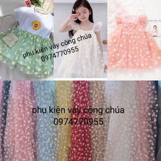 Vải voan lưới hoa cúc