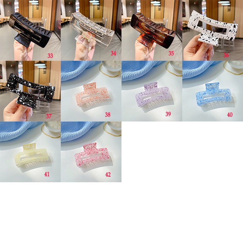Kẹp Tóc Hình Vuông Cỡ Lớn Bằng Acrylic Tinh Tế Thời Trang Phong Cách Hàn Quốc