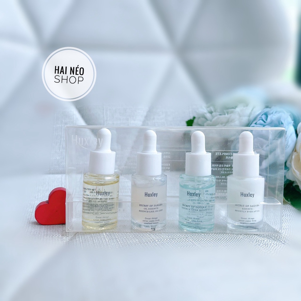 [SALE CẬN DATE 07/23] Bộ 4 serum bestseller từ nhà Huxley Esence Deluxe (Hàn Quốc)