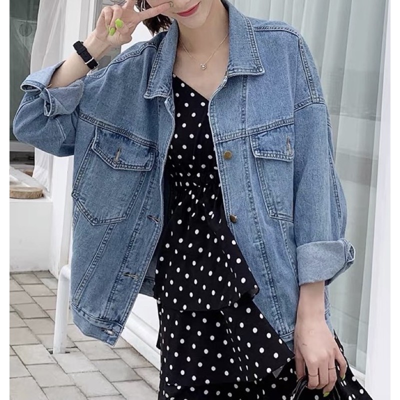 Áo khoác bò denim oversize