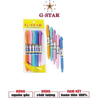 Combo Túi 5 cây bút bi bấm 2 Ngòi G-star TCP-01 Ngòi 0.5mm