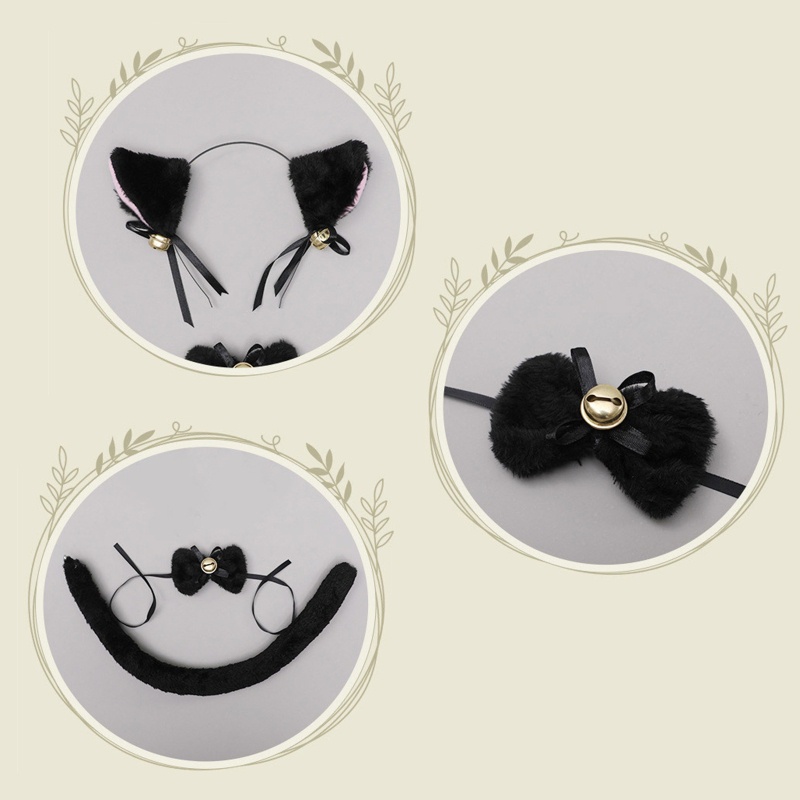 Băng Đô Tai Mèo Bông Hóa Trang Anime Đáng Yêu