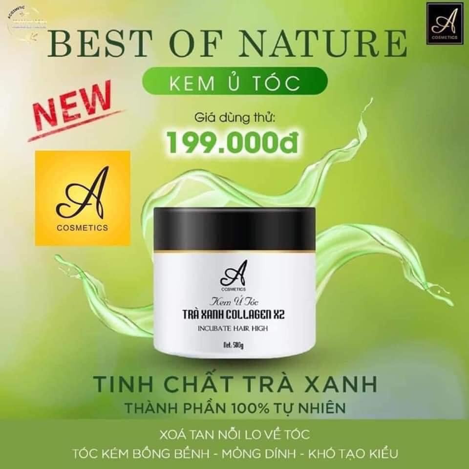 [Chính Hãng] Kem ủ tóc trà xanh collagen x2 A cosmetics