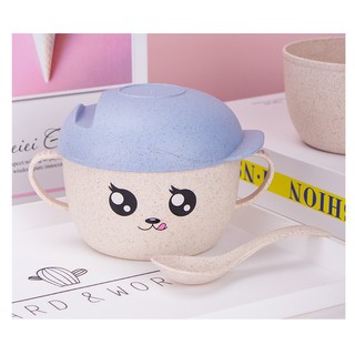 Bát Ăn Dặm Lúa Mạch Cho Bé Có Nắp Đậy Kèm Thìa
