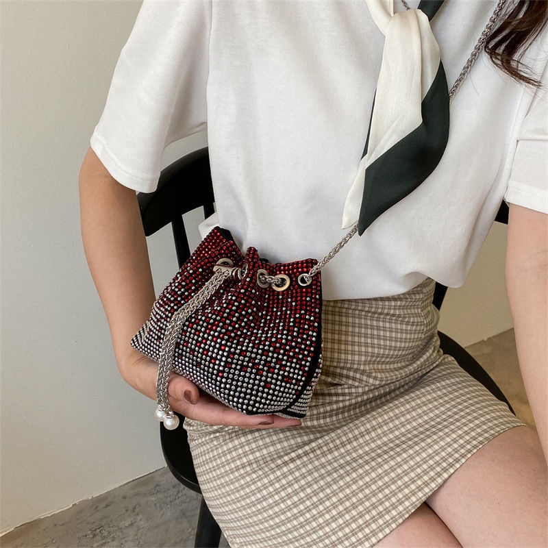 Toàn Bộ Túi Đeo Chéo Vai Đính Đá Lấp Lánh Phong Cách Hàn Quốc Thời Trang Cho Nữ