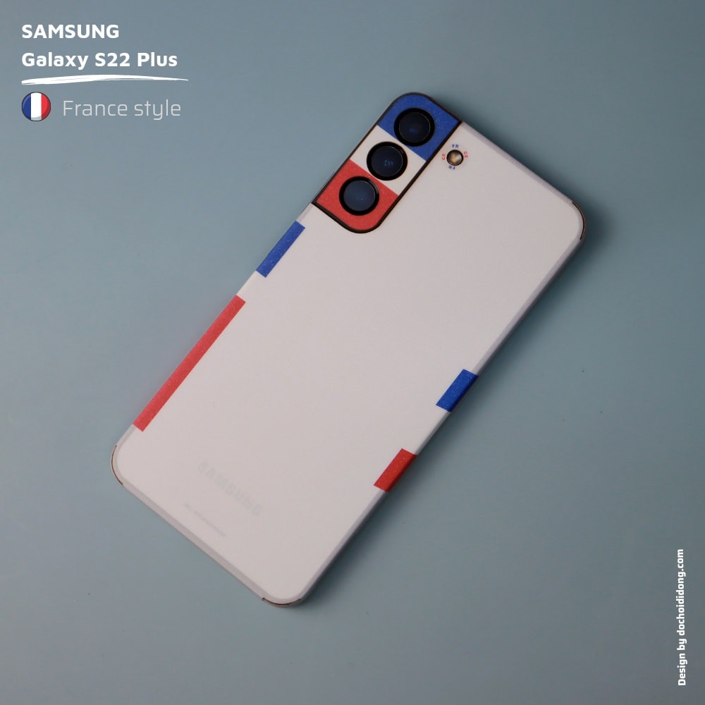 Miếng dán skin France Style cho Samsung S22+ Plus ( skin cờ Pháp )