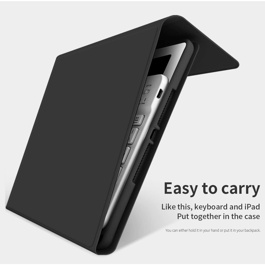 Bao Da Máy Tính Bảng Kèm Bàn Phím Bluetooth Không Dây &amp; Ngăn Đựng Bút Cho iPad 2022 / 5 / 6 / 710.2 pro11pro12.9 2018 air1air2air3 10.5 mini5 / 4 Ốp