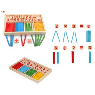 Bộ học toán số học và que tính bằng gỗ