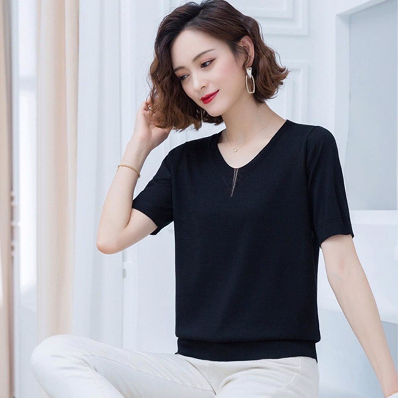 Áo cộc tay nữ mongtoghi, áo dệt kim mongtoghi (ANM002)