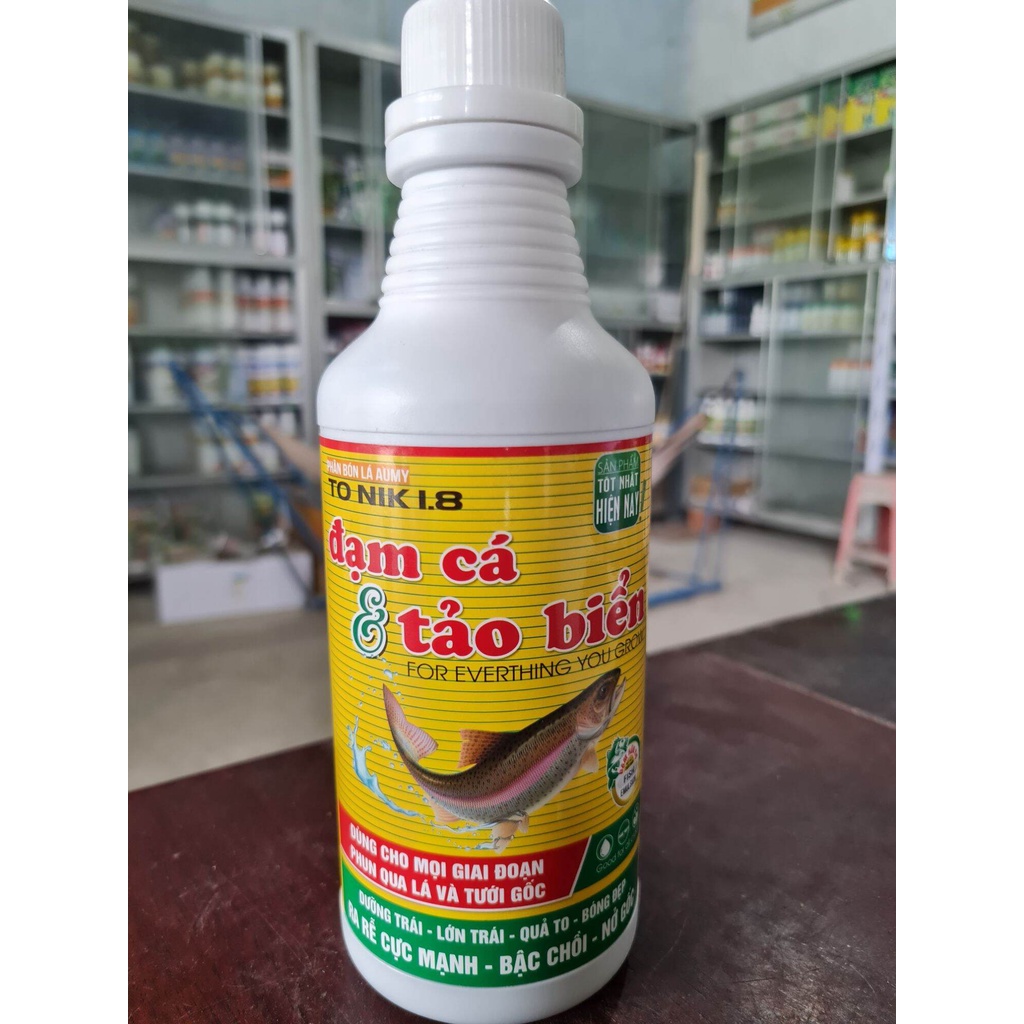 Phân bón ĐẠM CÁ và TẢO BIỂN 500ml, dùng cho Mai, Lan, Cây kiểng, Rau màu, Cây ăn trái, Dưỡng hoa, trái, kích rễ