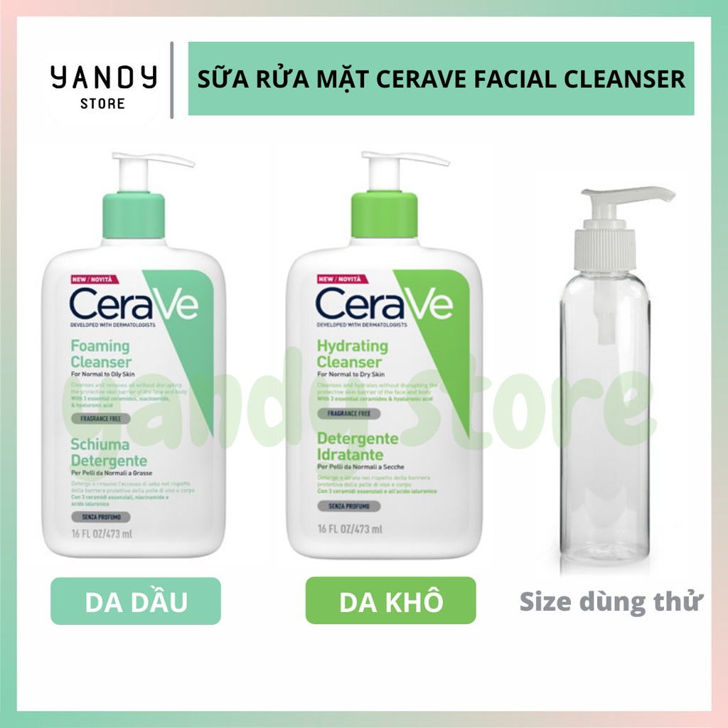 Sữa Rửa Mặt CERAVE Dịu Nhẹ Foaming-Hydrating Cleanser (Nhiều size)