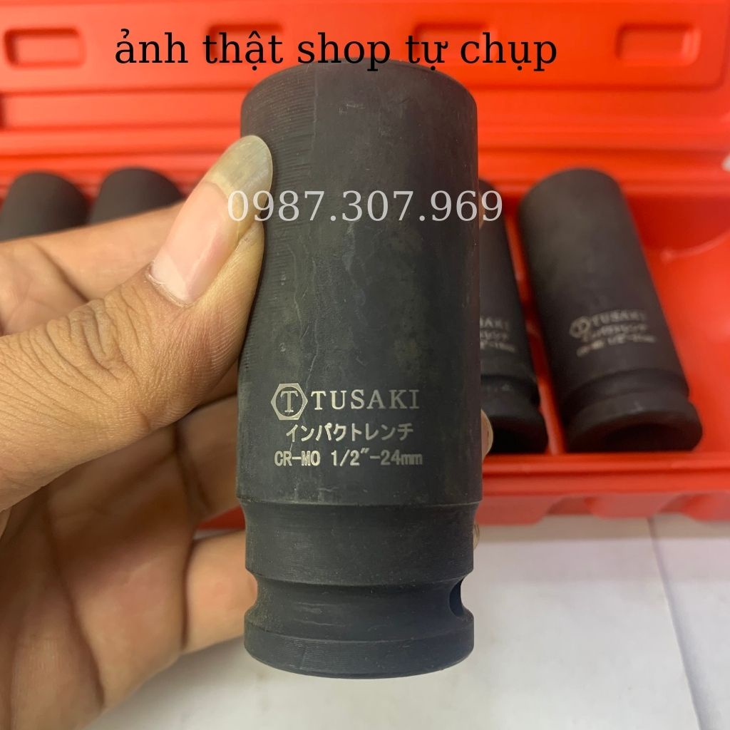 Bộ Khẩu, Bộ Tuýp 10 món Vặn Bulong 1/2 inch 12 cạnh  sửa chữa ô tô,xe máy Cao Cấp TUSAKI-JAPAN