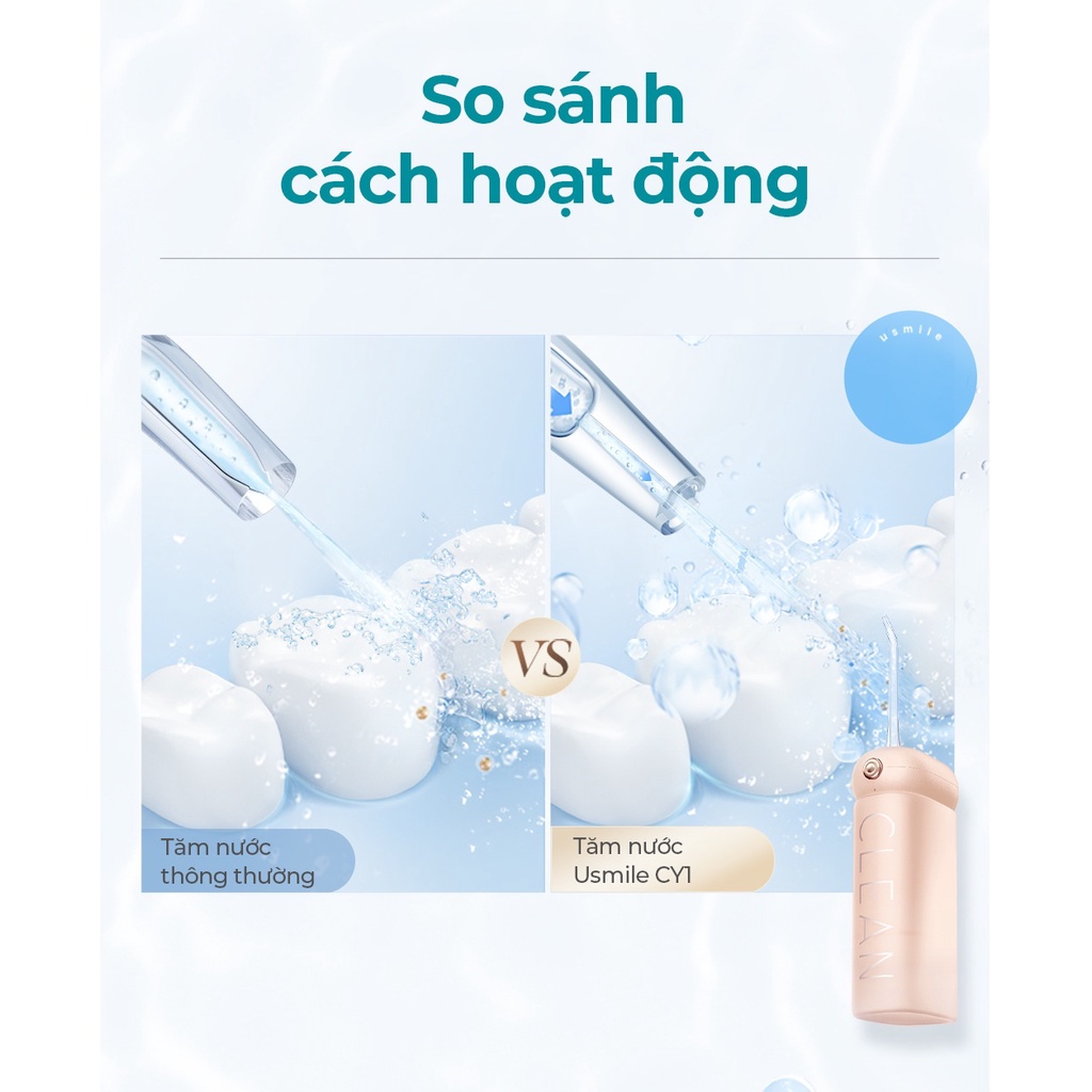Máy Tăm Nước Sóng Siêu Âm USMILE CY1 | Hàng Chính Hãng | Bảo Hành 12 Tháng | Mimax Store