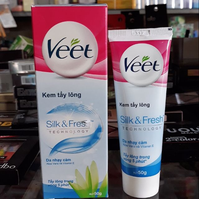 Kem Tẩy Lông Dành Cho Da Nhạy Cảm VEET Silk & Fresh Sensitive Tuýp 50g