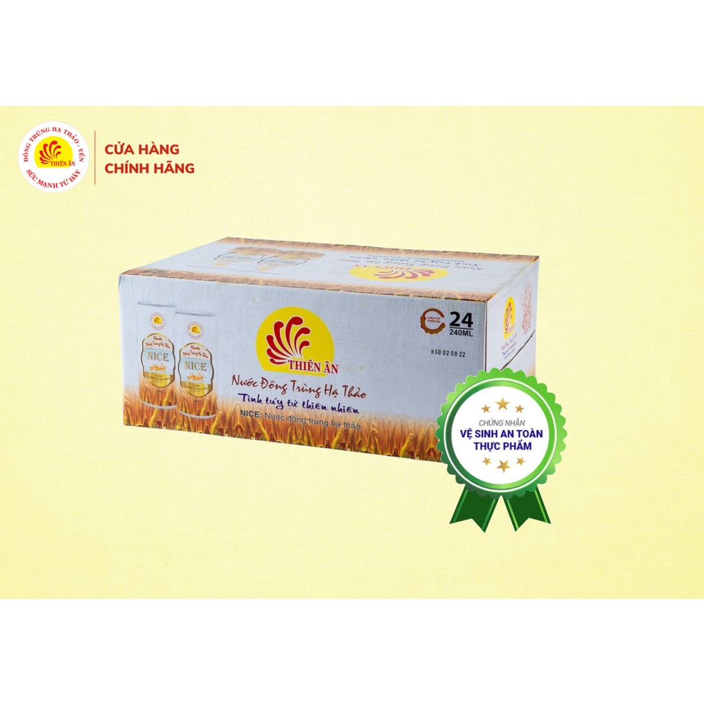Nước Đông trùng hạ thảo NICE Thiên Ân 6 lon/lốc  - Hàng Chính Hãng