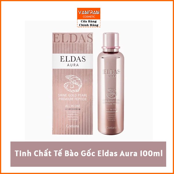 Tinh Chất Tế Bào Gốc Eldas Aura Shine Gold Pearl Premium Peptide All In One Coréana 100ml