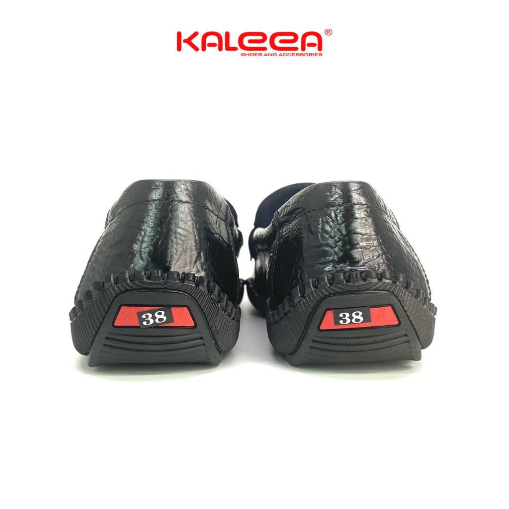 Giày Nam Da Bò Dập Vân Cá Sấu KALEEA IS60 Cao 3p (Mặt trang trí giày ngẫu nhiên)