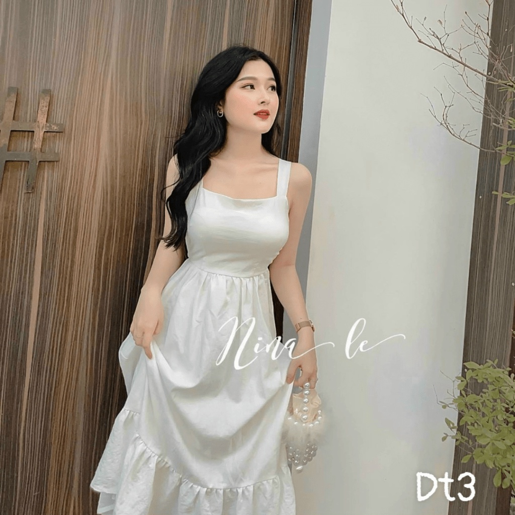 (MẪU MỚI) ĐẦM SUÔNG LỤA TẦNG HAI DÂY BẢN TO DUYÊN DÁNG XINH XẮN HÀNG THIẾT KẾ CAO CẤP HHP FASHION