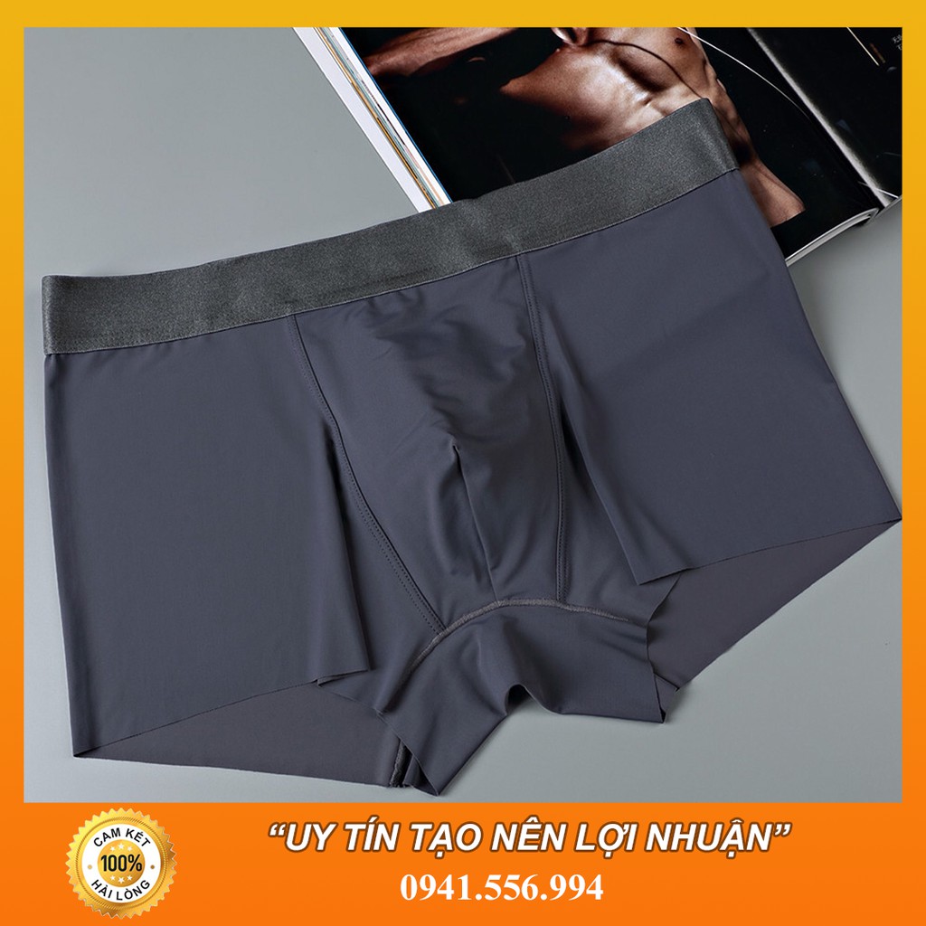 Quần Lót Nam Boxer Vải Lụa Sữa