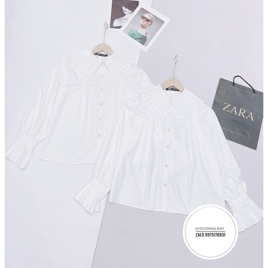 ✨BÁN SỈ✨Áo sơ mi trắng dập ly cổ cúc ngọc | BigBuy360 - bigbuy360.vn