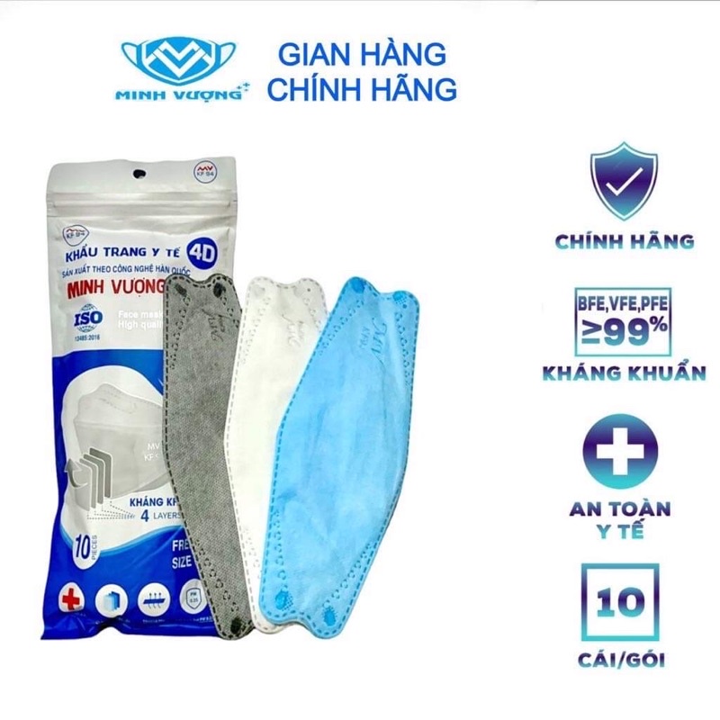 Khẩu trang kf94 - 4 lớp kháng khuẩn Bông sen vàng