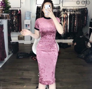 Đầm nhung nhám loại đẹp
