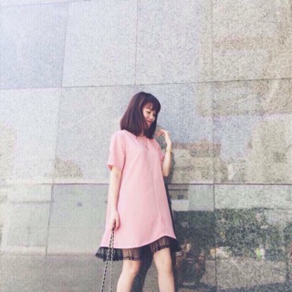 Váy hồng chân ren siêu xinh