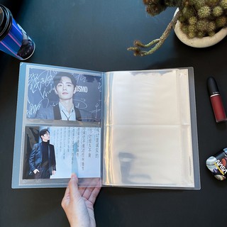 Sổ đựng card/ postcard/ thẻ bài nhiều size. Bìa nhựa trong suốt.