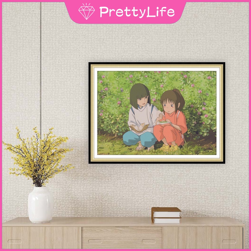 Bộ Tranh Đính Đá 5D Tự Làm 30x40cm / 40x50cm Hình Phim Spirited Away