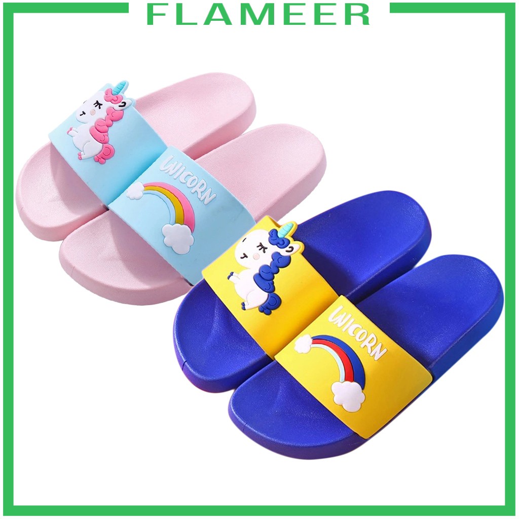 [FLAMEER] Kids Boys Girls Rainbow Slippers Soft Comfortable Parent Child Slippers