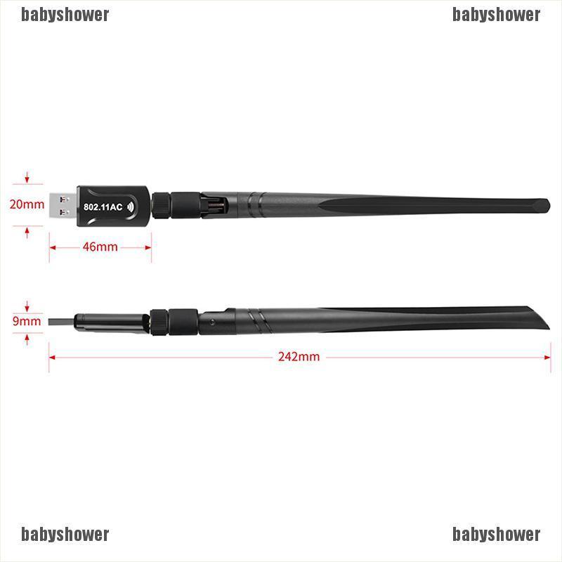 Usb Wifi Không Dây 1200mbps Có Ăng Ten 2.4g / 5g 802.11ac | BigBuy360 - bigbuy360.vn