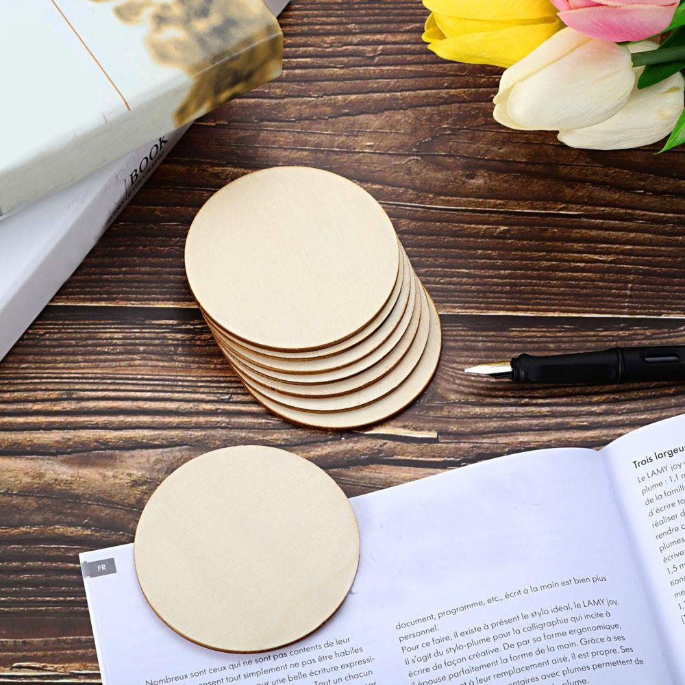 FOREVER Bộ 50 Miếng Gỗ Tròn Trang Trí Thủ Công