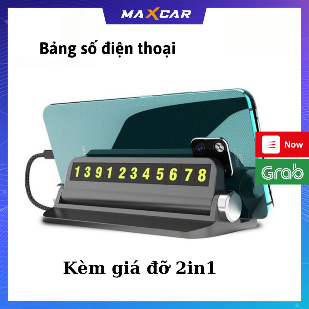 Bảng ghi số điện thoại cho xe ô tô khi dừng đỗ - Có giá đỡ điện thoại - loại 2in1