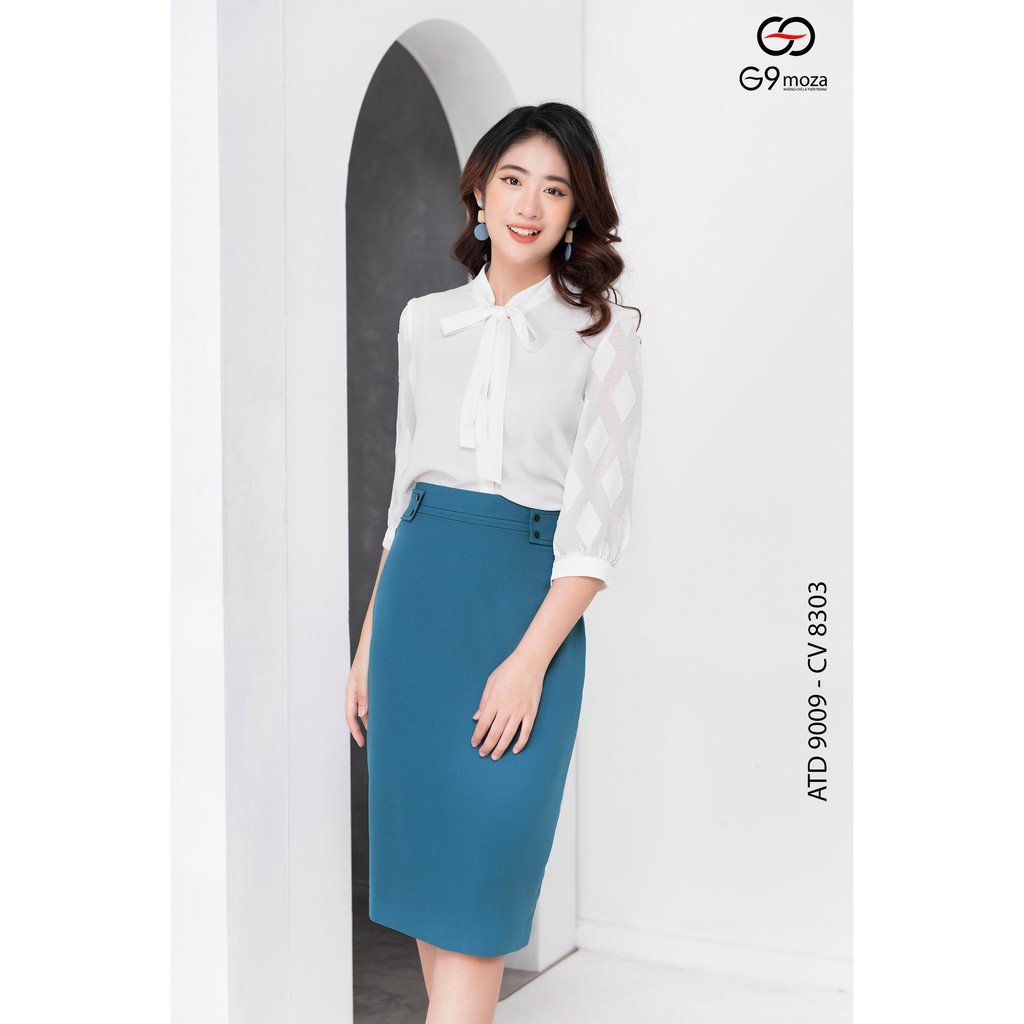 Áo sơ mi tay lỡ 9009 G9moza với chất liệu Cát phối tay voan