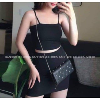 Áo Croptop ngang 2 dây