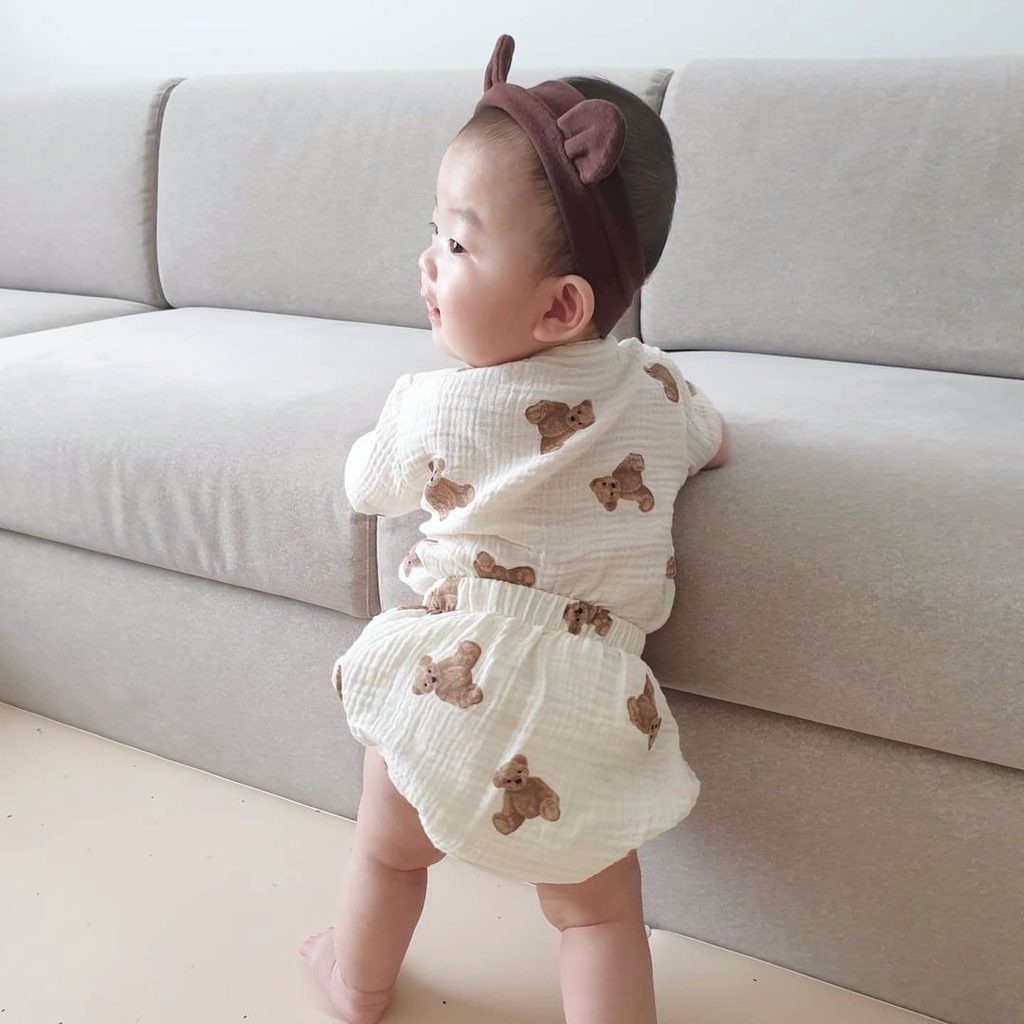 Set Áo Tay Ngắn + Quần Short + Nón Cho Bé Trai Và Bé Gái