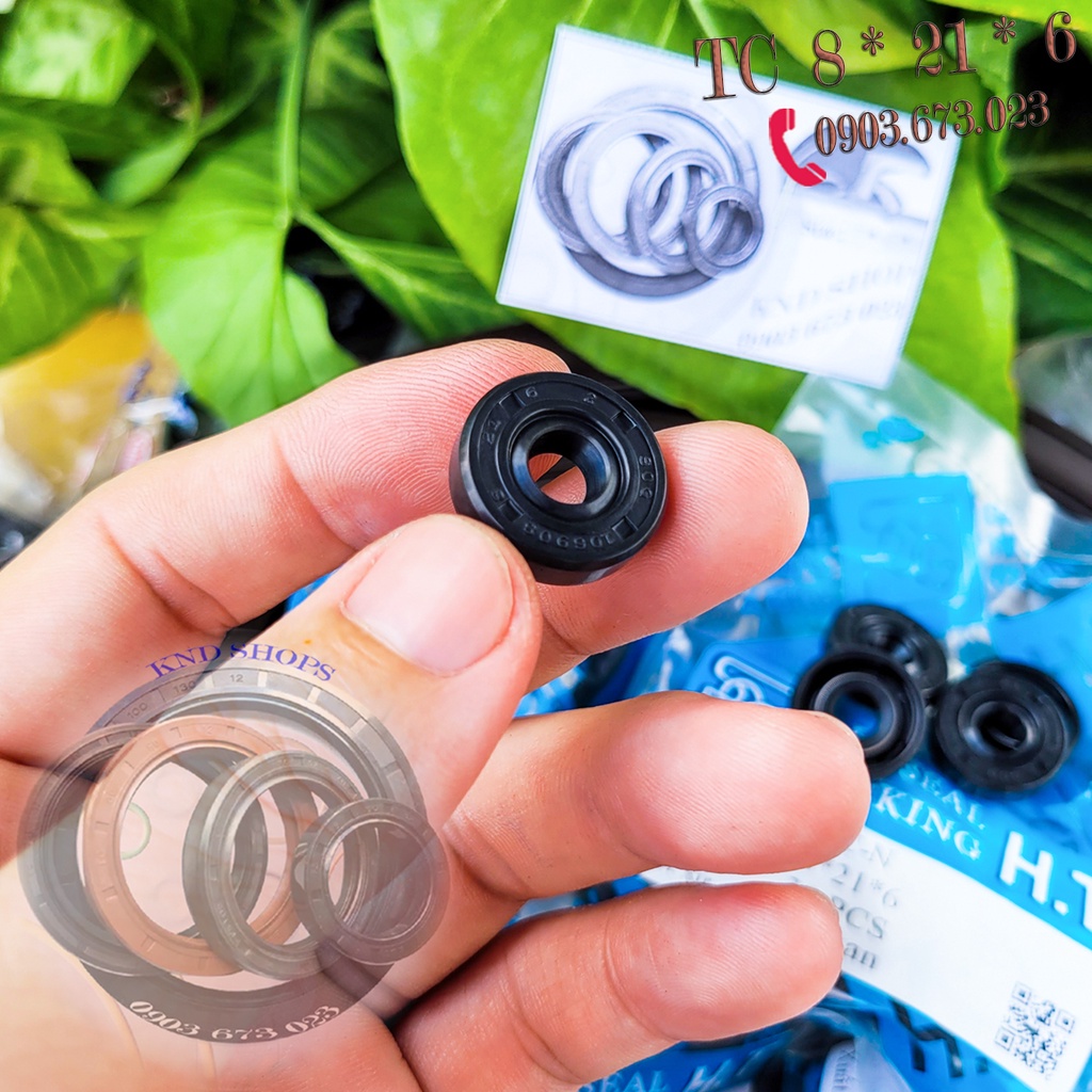 Phốt chặn dầu trục SOG/NAK TC 8*21*6 | Janite TG 8*21*6 và bạc đạn 608 LLU, phụ tùng cho máy rửa bát, máy bơm nước