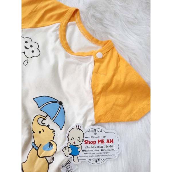 BỘ CỘC TAY THUN LẠNH PHỐI MÀU MINKY MOM TÚI ZIP